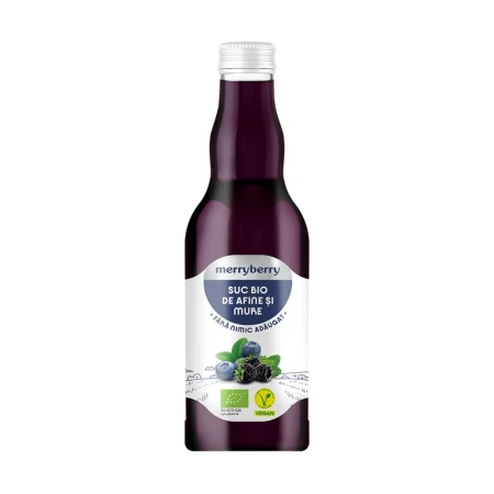 Suc de afine si mure, bio, 200ml, MerryBerry