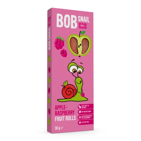Rulou din mere si zmeura, 30g, Bob Snail