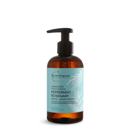 Sapun lichid cu menta si rozmarin, 250ml, Sirra Organics
