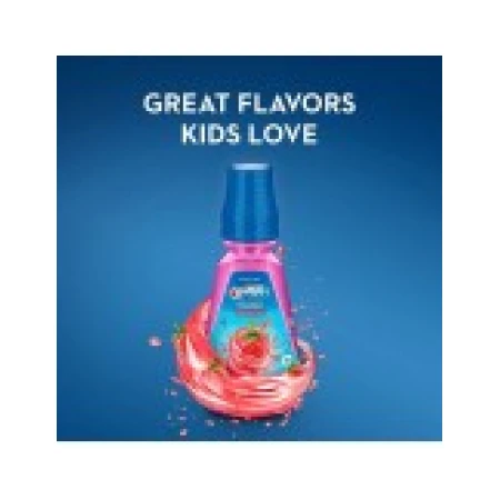 Apa de Gura, Crest, Strawberry Rush, fara alcool, cu fluor, aroma capsuni, pentru copii, 500ml