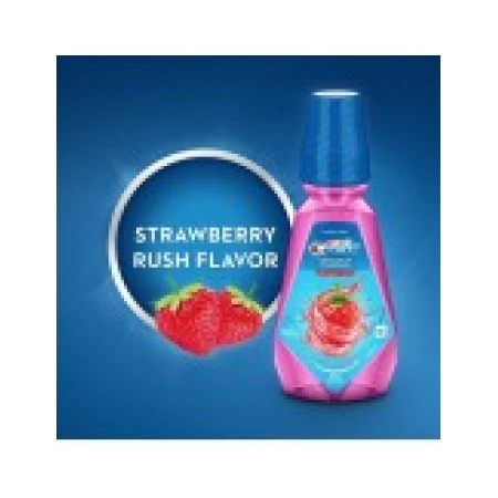 Apa de Gura, Crest, Strawberry Rush, fara alcool, cu fluor, aroma capsuni, pentru copii, 500ml