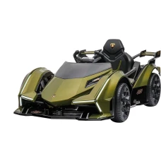 Masinuta electrica pentru copii, Lamborghini Lambo12 Vision, 4x4, 140W, 12V 14Ah, Premium, Army-Green