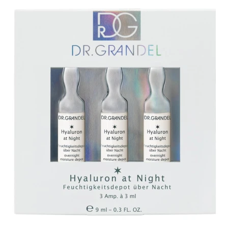 Set fiole cu acid hialuronic pentru noapte Hyaluron At Night, 3x3ml, Dr.Grandel