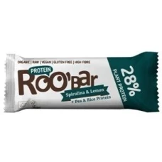 Baton proteic cu spirulina si lamaie raw Bio, 40g, Roobar
