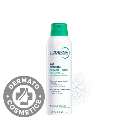 Spray de corp calmant anti-imperfectiuni Kerato+ Sebium, 150ml, Bioderma