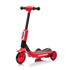 Trotineta electrica cu aburi si lumini pentru copii, cu 3 roti, stabila, Kinderauto Aquamist, 30W, 6V 4.5Ah, rosie