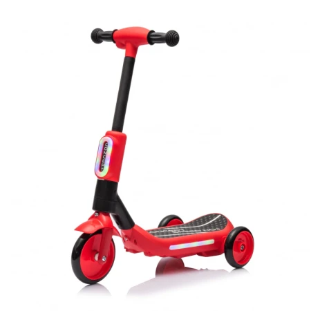 Trotineta electrica cu aburi si lumini pentru copii, cu 3 roti, stabila, Kinderauto Aquamist, 30W, 6V 4.5Ah, rosie