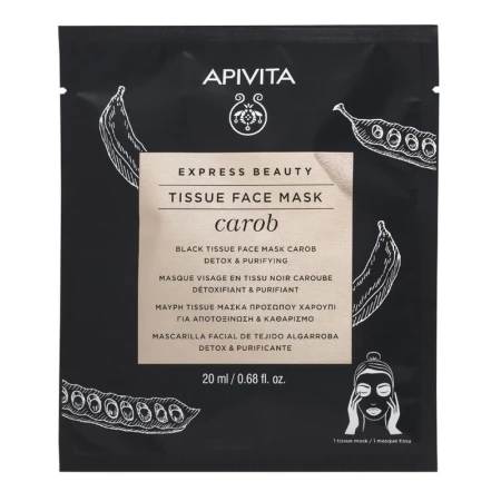Apivita Masca servetel Carob Detox, 20ml