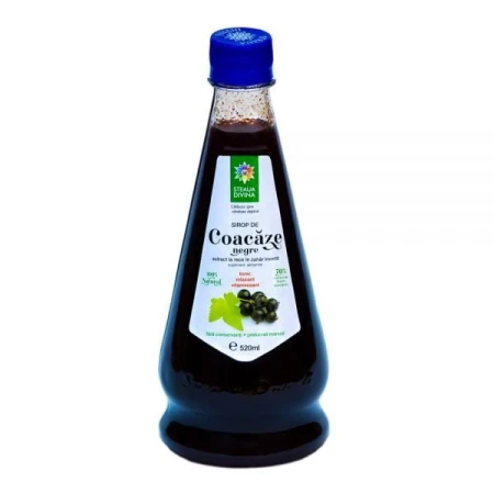 Sirop natural de coacaz negru, 520mililitri, Steaua Divina