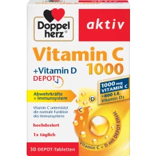 Vitamina C 1000 + Vitamina D Depot, 30 comprimate, Doppelherz