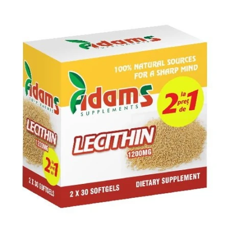 Lecitina pachet 1 cu 1,Adams,60 comprimate