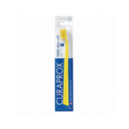 Periuta de Dinti, Curaprox, 5460, Ultra Soft, impotriva Placii Dentare, Curatare Delicata, pentru Gingii Sensibile, Galben