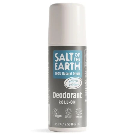 Deodorant pentru barbati Salt Of The Earth Vetiver si Citrice, 75ml, Crystal Spring