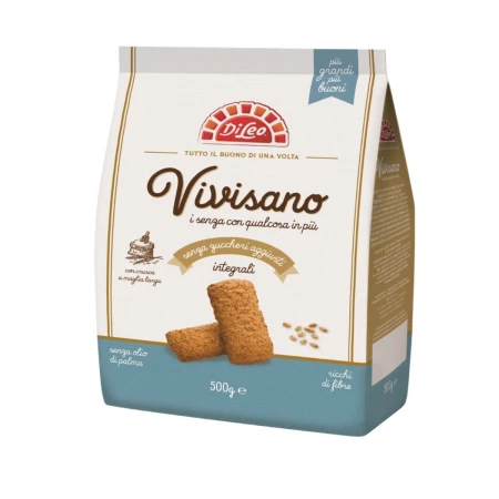 Biscuiti integrali fara zahar Vivisano, 500g, Di Leo