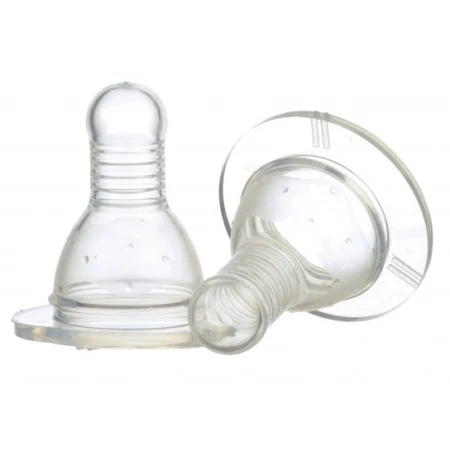 Set 2 tetina silicon 3M+ Baby, 2 bucati, Minut
