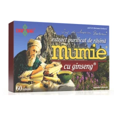 Extract purificat de rasina Mumie cu Ginseng, 60 tablete, Damar
