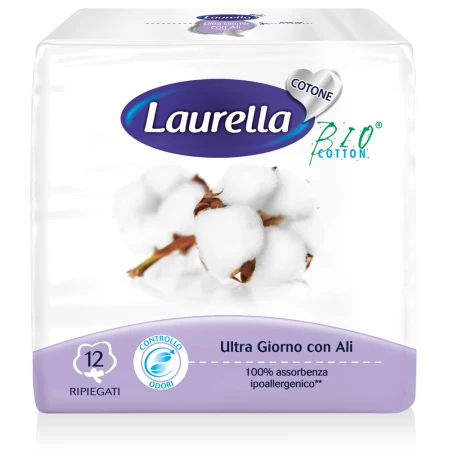 Absorbante de zi din bumbac organic 3 picaturi Bio Cotton, 12 bucati, Laurella