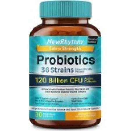 Probiotice, NewRhythm, 120 Miliarde Organisme Vii din 36 Tulpini Benefice / portie, cu Enzime si Prebiotice, 30 capsule