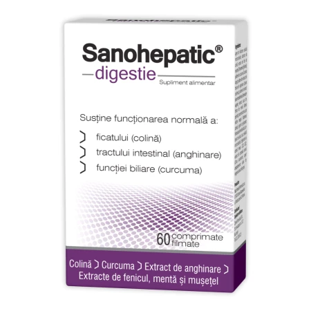 Sanohepatic digestie, 60 comprimate filmate, Zdrovit