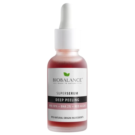 Super Serum Exfoliere Profunda cu AHA 10% + BHA 2% + Extract de Alge Rosii, 30ml, Bio Balance