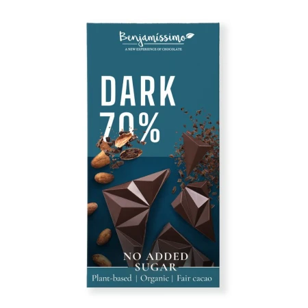 Ciocolata neagra 70%, bio, 60g, Benjamissimo