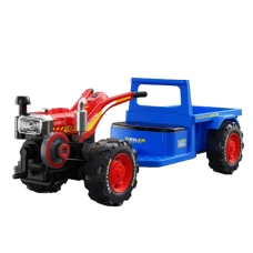 Motocultor electric copii 3-6 ani, Kinderauto BJLW1288, 70W 12V, telecomanda, Albastru