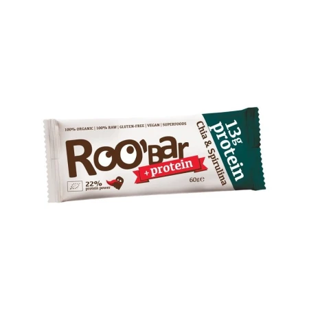 Baton proteic cu chia si spirulina raw bio 60g