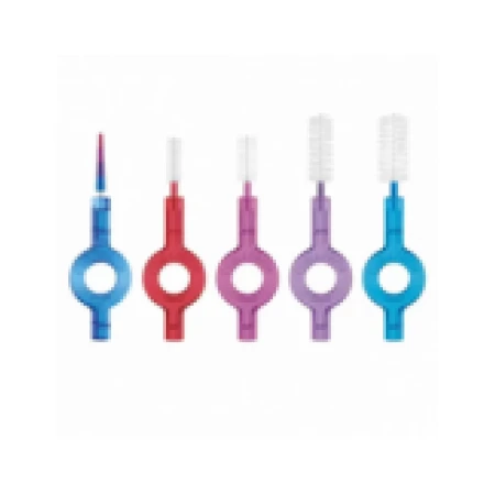 Set Periute Interdentare, Curaprox, Kit de Buzunar, Marimi Diferite, Maner Plastic Inclus, 5 buc