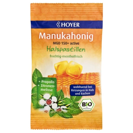 Bomboane cu miere de manuka mgo +150 bio 30g Hoyer