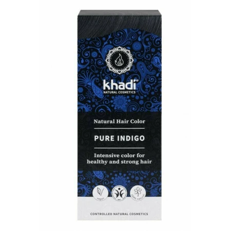 Vopsea de par naturala, NEGRU INDIGO, 100gr, Khadi