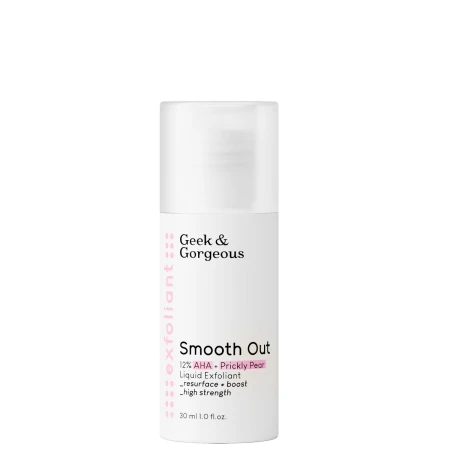 Lotiune exfolianta 12% AHA + extract de cactus Smooth Out, 30ml, Geek&Gorgeous