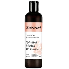Sampon pentru cresterea parului cu spirulina si migdale & avocado, 250ml, Zanna