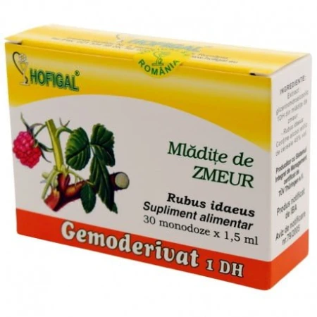 Gemoderivat din mladite si muguri de zmeur, 30monodoze, Hofigal