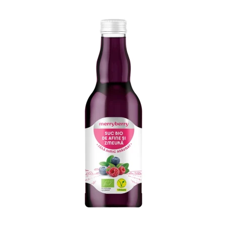 Suc de afine si zmeura, bio, 200ml, MerryBerry
