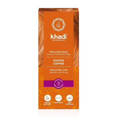 Vopsea de par naturala, CUPRU, 100gr, Khadi