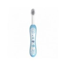 Periuta de Dinti, Chicco, First Teeth, pentru Dintii de Lapte, Varsta 6+ Luni, Peri Moi, Culoare Albastra