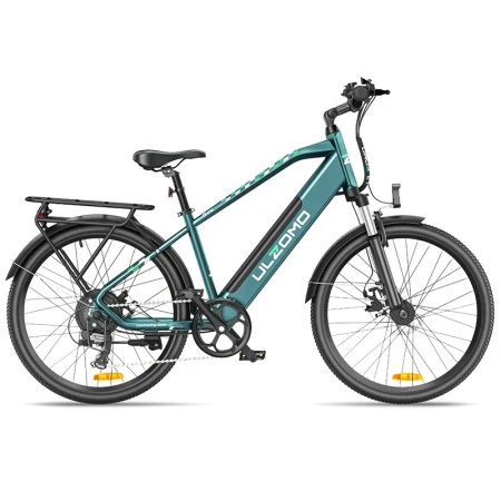 Bicicleta electrica Ulzomo Metro 26 E-bike, 250W, 36V 17Ah, autonomie 100km, viteza maxima 25km/h, Green, 26''