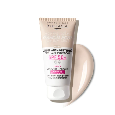 Crema antirid cu protectie solara SPF50+ Tinted Light, 50ml, Byphasse