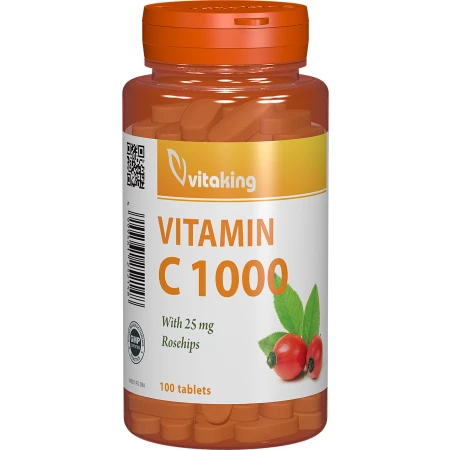 Vitamina C 1000mg cu macese, 100 comprimate, Vitaking