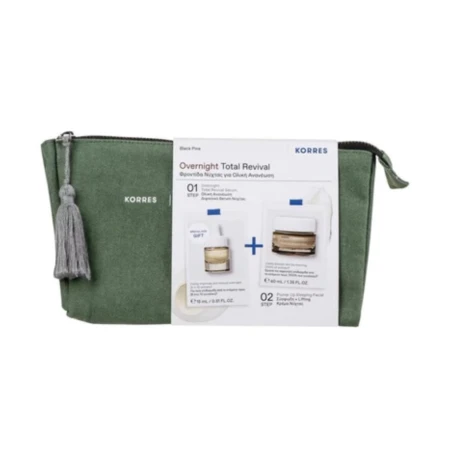 Set Black Pine Crema de noapte 40ml + Ser Dual 15ml, Korres
