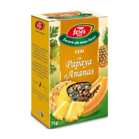 Ceai cu papaya si ananas, 75g, Fares