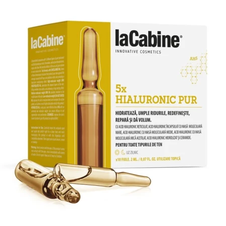 Fiole 5xPure Hyaluronic, 10 fiole x 2 ml, La Cabine