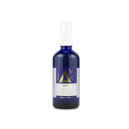 Lotiune pentru ingrijirea fetei cu aur, platina si argint coloidal 20ppm, Devi, 100 ml, Pure Alchemy