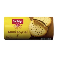 Biscuiti cu crema de cacao fara gluten Maxi Sorrisi, 250g, Schar