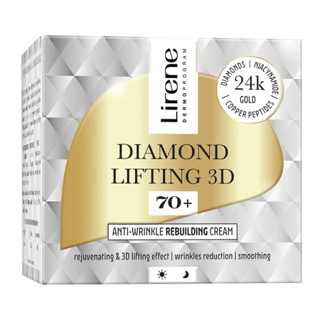 Crema reconstructie anti-rid 70+ pentru zi si noapte Diamond Lifting 3D, 50ml, Lirene
