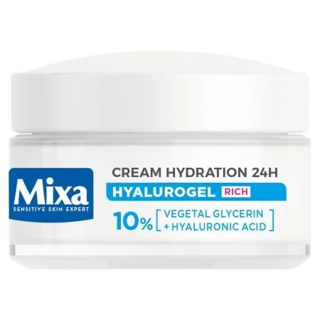 Crema hidratanta cu acid hialuronic pentru ten uscat Hyalurogel, 50ml, Mixa