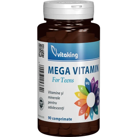 Multivitamine cu minerale pentru adolescenti, 90 comprimate, Vitaking