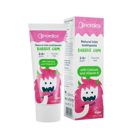 Pasta de dinti naturala pentru copii Bubble Gum 50ml Nordics