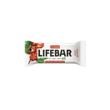 Lifebar baton cu nuci braziliene si guarana, bio, 40g, Lifefood