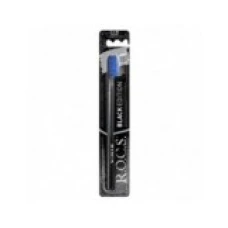 Periuta de Dinti, R.O.C.S., Black, Medium, pentru Dinti Sensibili, Negru cu Albastru